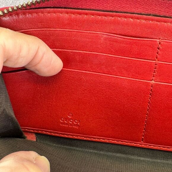 Gucci Gg Marmont Matelasse Quilted Accordion Red Wallet - Picture 11 of 14